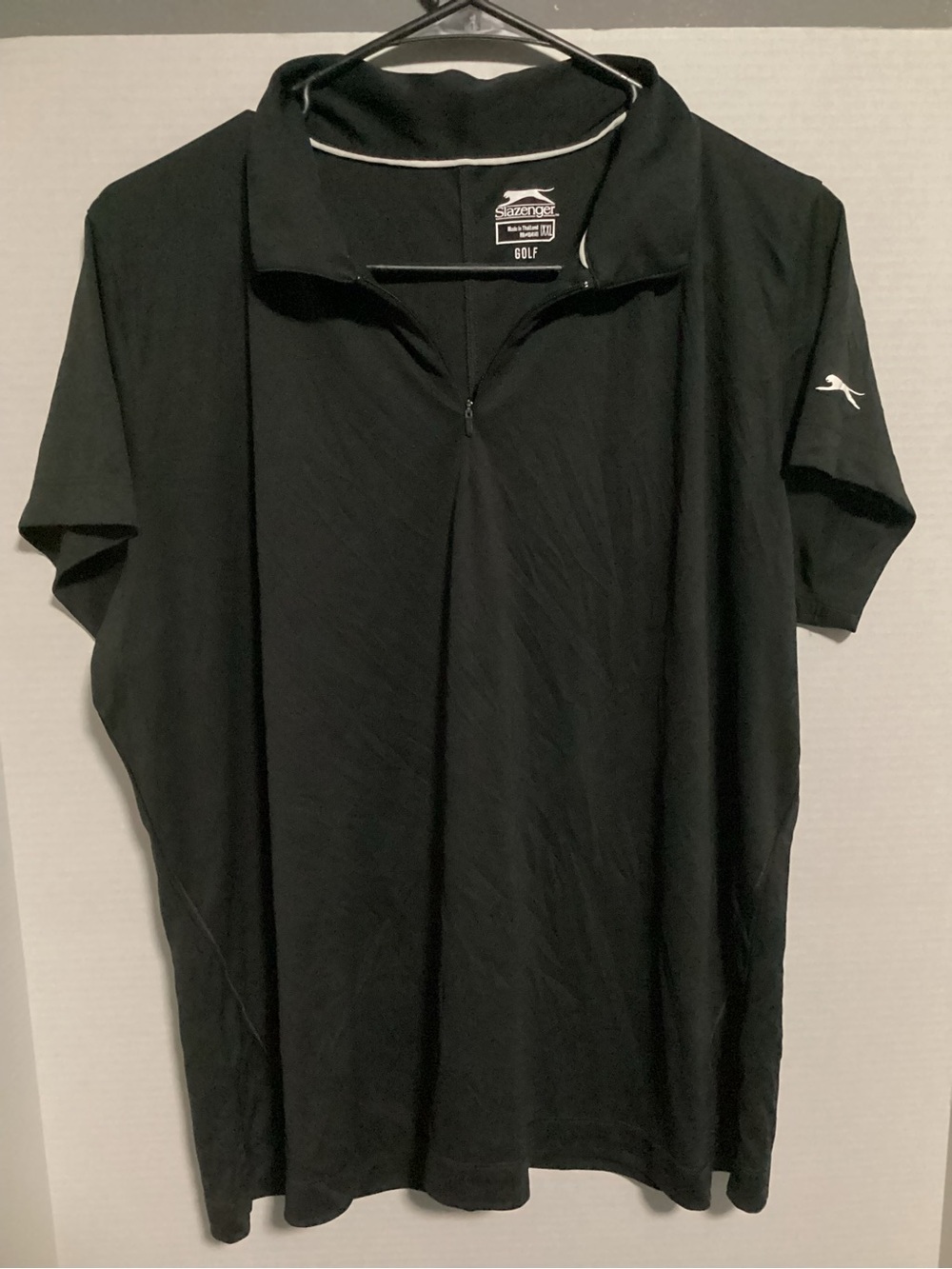 Slazenger Black Short-Sleeve Golf Polo with Half Zip